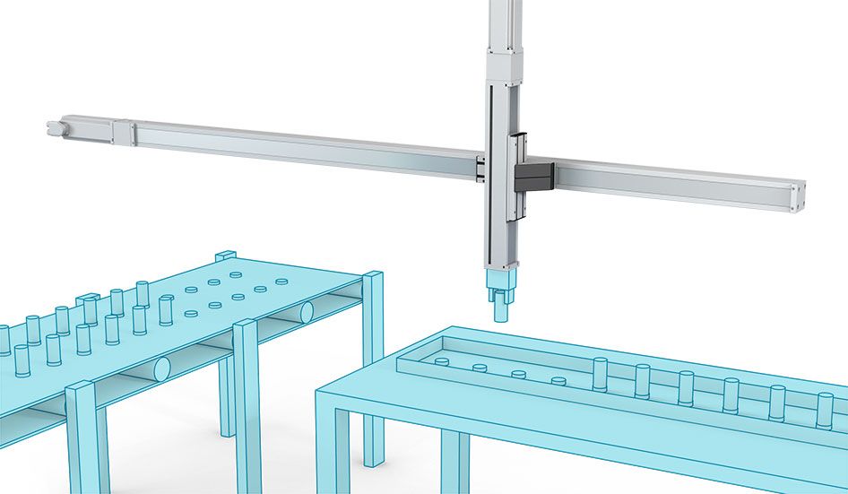 High-precision XY table handling with a ball screw drive