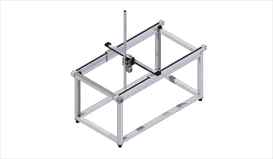Machine frame with 3-axis handling